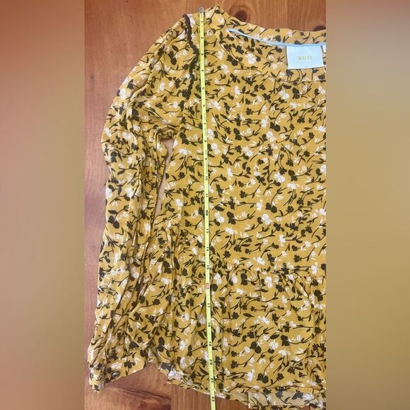Maeve by Anthropology Mustard Floral Peplum Top - Picture 2 of 7